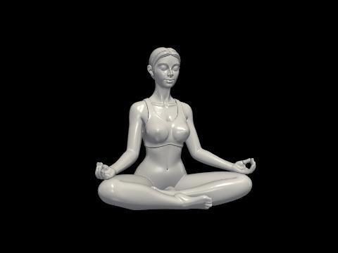 Meditating Woman Yoga Pose Sculpture