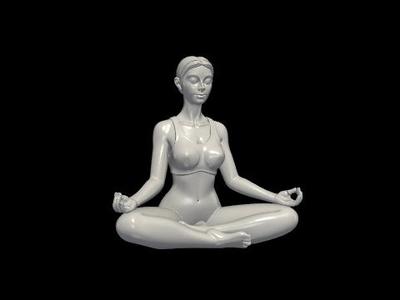 Meditating Woman Yoga Pose Sculpture