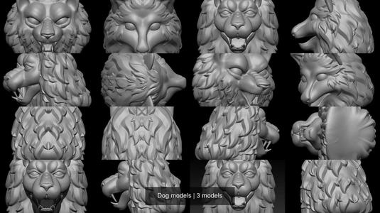 Dog models 3D Model Collection