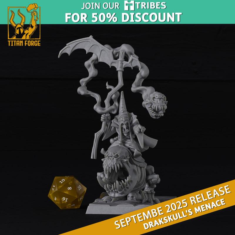 Kostuch the Necromancer - Drakskull's Menace - Titan Forge Miniatures September 2025