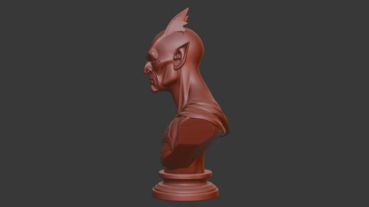 Bat Bust 3D Model - STL Printable Gothic Decor