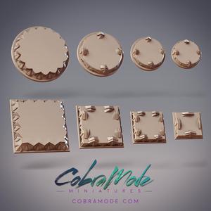 Decorated Teardrop Pedestal Base Pack (8pcs) - Round and Square Versions