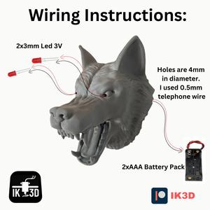 WOLF HEAD WALL MOUNTED - HEADSET HOLDER