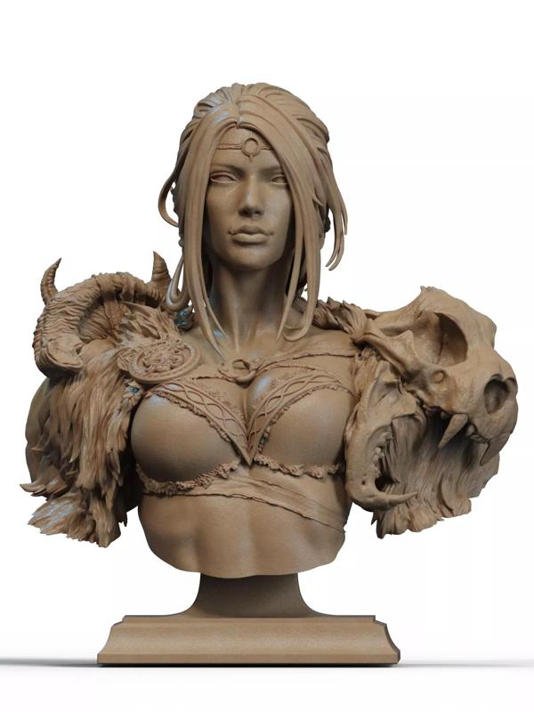 Barbarian Queen Bust 3D Print