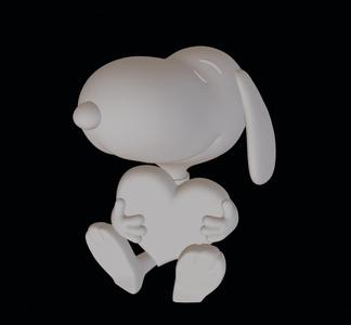 Snoopy sitted with a heart