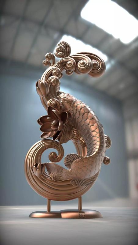 Arowana koi fish CNC 3D print model