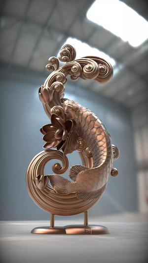 Arowana koi fish CNC 3D print model