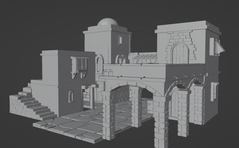 Rome. Recreation Portal of Bethlehem. Diorama