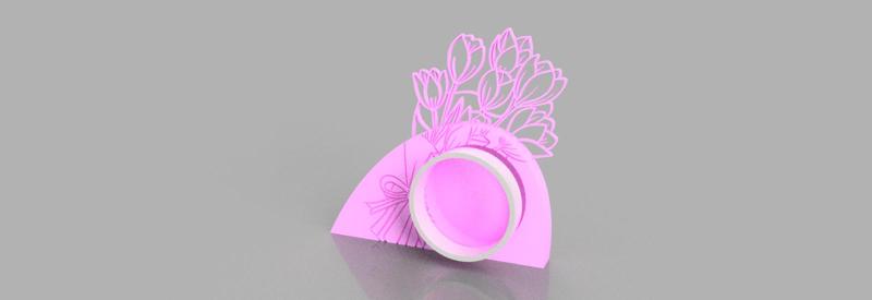 Photo frame bouquet of flowers