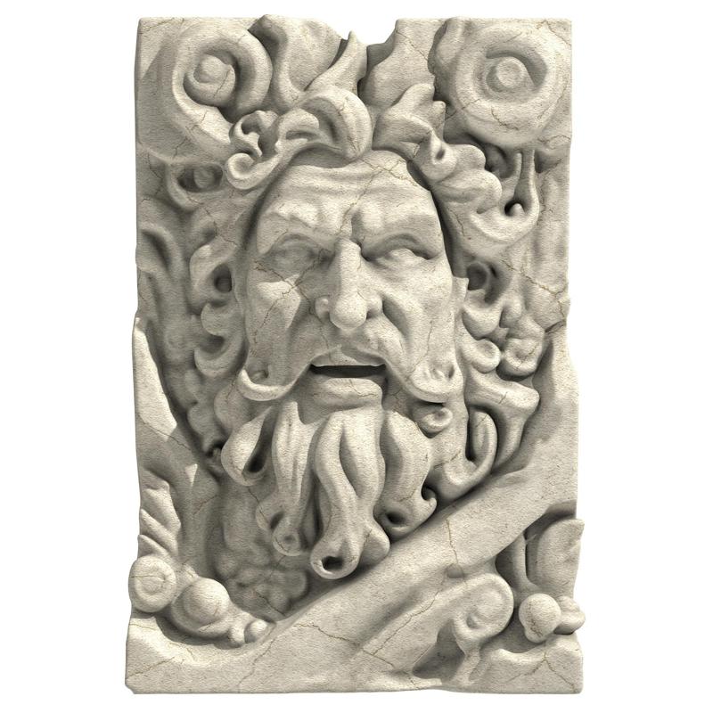 Greek God Face Bas Relief Sculpture 1