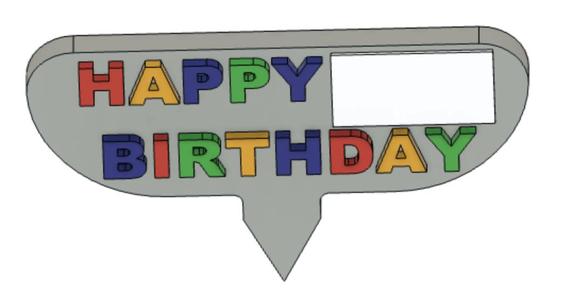 reusable "happy birthday" cake topper