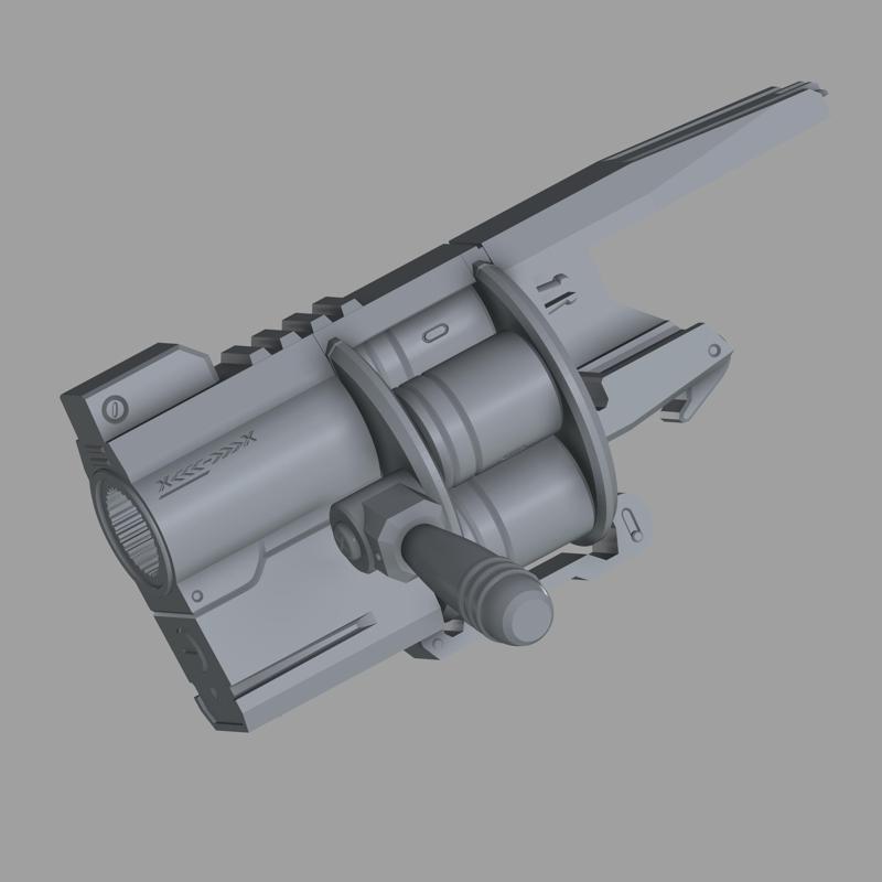 Zenless zone zero Zhu Yuan Gun Mods1 Parts (grenade launcher) for 3dprint