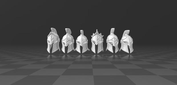 🏛️ 6 SPARTAN HELMET PACK - HISTORICAL & EPIC STL | 6 SPARTAN HELMET PACK - HISTORICAL & EPIC STL SET