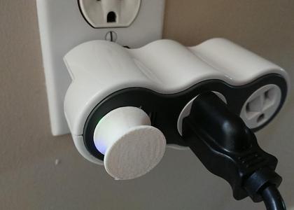 USB cap that covers power strip LEDs