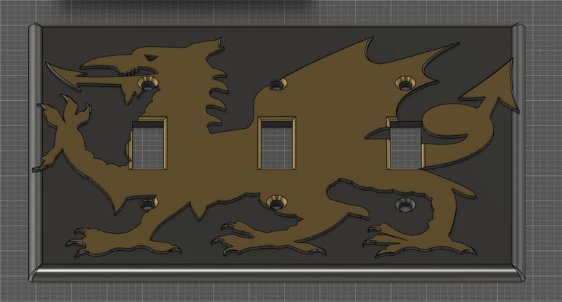 Dragon Wales 3-Gang Light Switch Cover