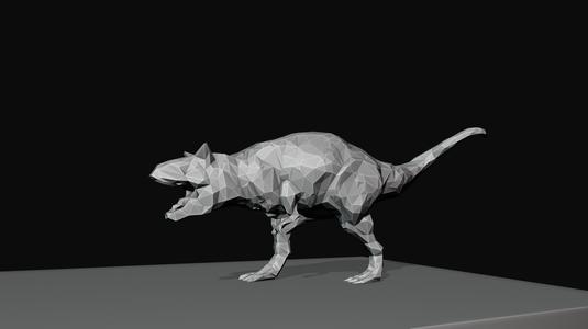 Carnotaurus leaning roaring low poly stl
