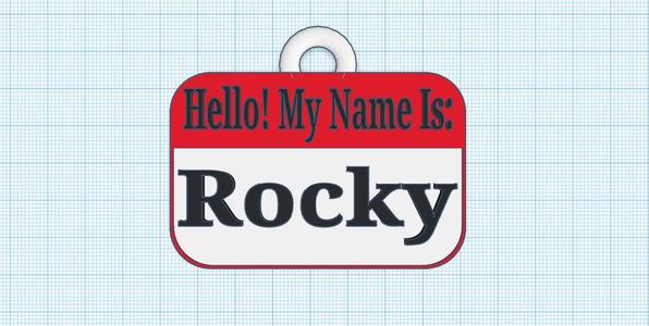 Dog Name Tag "Hello"