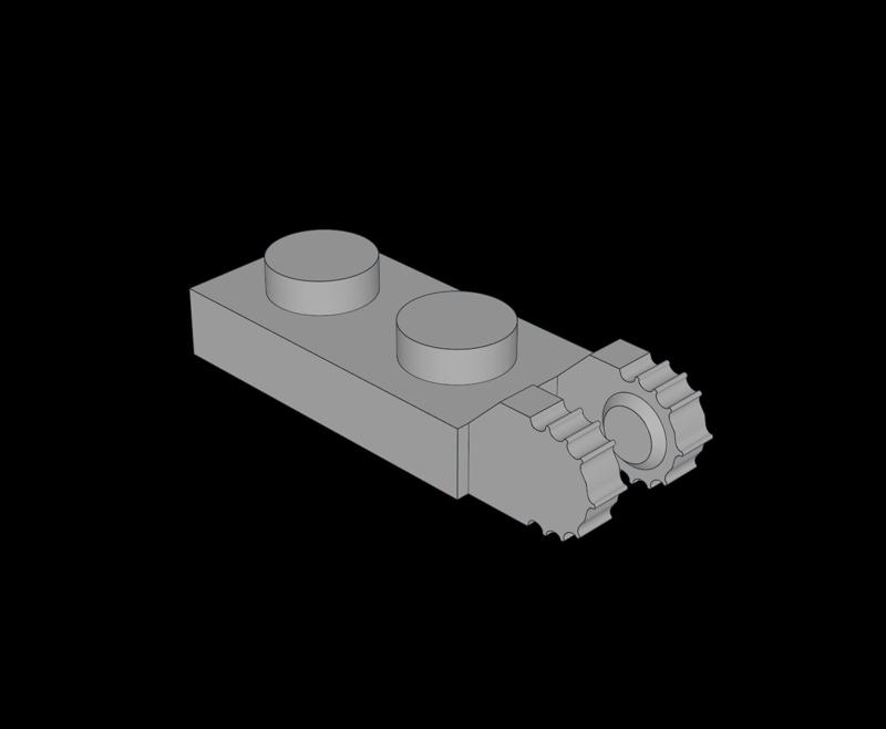 Lego Compatible (54657.dat) Hinge Plate  1 x  2 Locking with Dual Finger on End Vertical, 7 Teeth