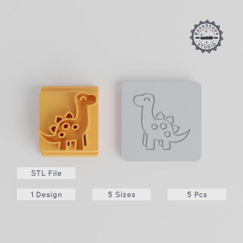 Dinosaur Stamp Tile Set, Motif Sizes 20-40mm, Perfect for Clay, Cookies & Fondant, Jurassic Creature Decoration Collection PRODUCT_2054