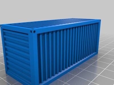 20 feet container w/ base plate for HO model train - remix