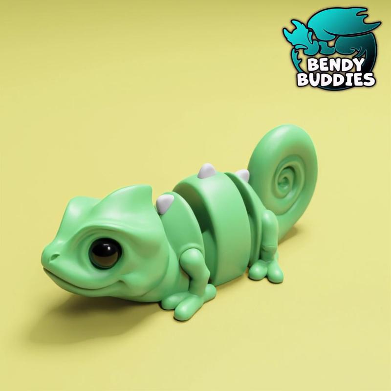 Ziggy Cute Chameleon / Wild Animal Articulated / Print-in-Place Lizard / Southern Creature / Tiny Color Changer Reptile / Forest World Beast / Jungle Encounter