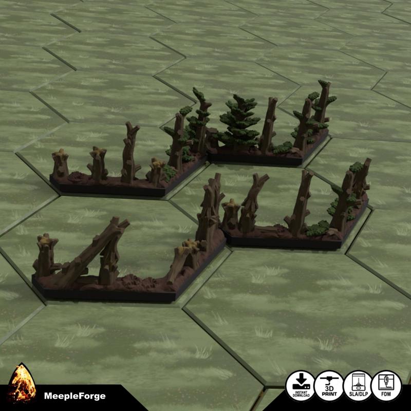 Scenery Hex Edge Damaged Forest