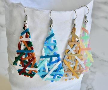 Drop Diamond Criss Cross Earrings