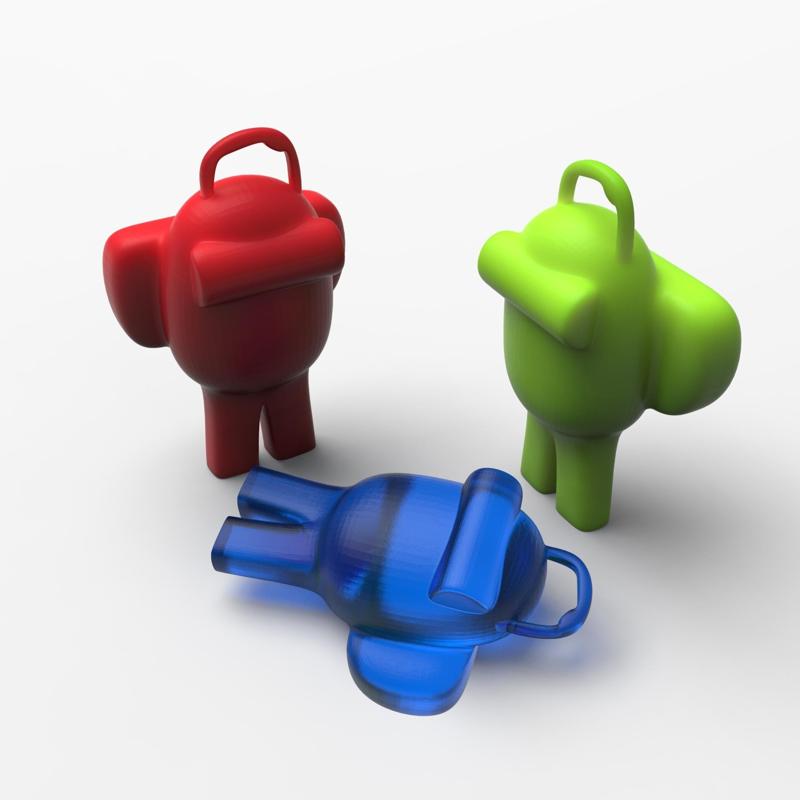 Among-Inspired Crewmate Keychain 3D Model (STL&3MF)