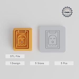 Halloween Stamp Tile Set, Ghost & Spooky Spirit, Chilling Phantom Motif, 5 Sizes 20-40mm for Clay, Cookies, Fondant