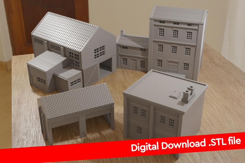 Industrial Buildings Set - WW2 Wargaming Terrain