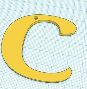 Key ring with initial - C