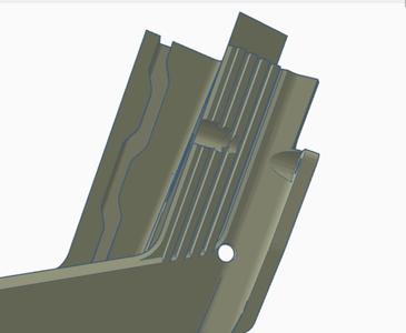 Rear Right Mini Leg with holes for Z-axis screw and Calibration