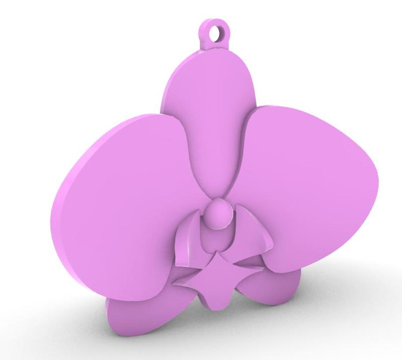 Orchid Flower Necklace Charm