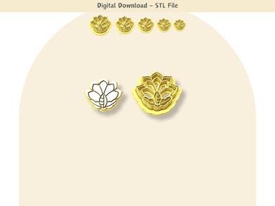 Floral 01 Clay Cutter for Polymer Clay | Digital STL File | Clay Tools | 5 Sizes Clay Cutters, 2 Cutter Versions