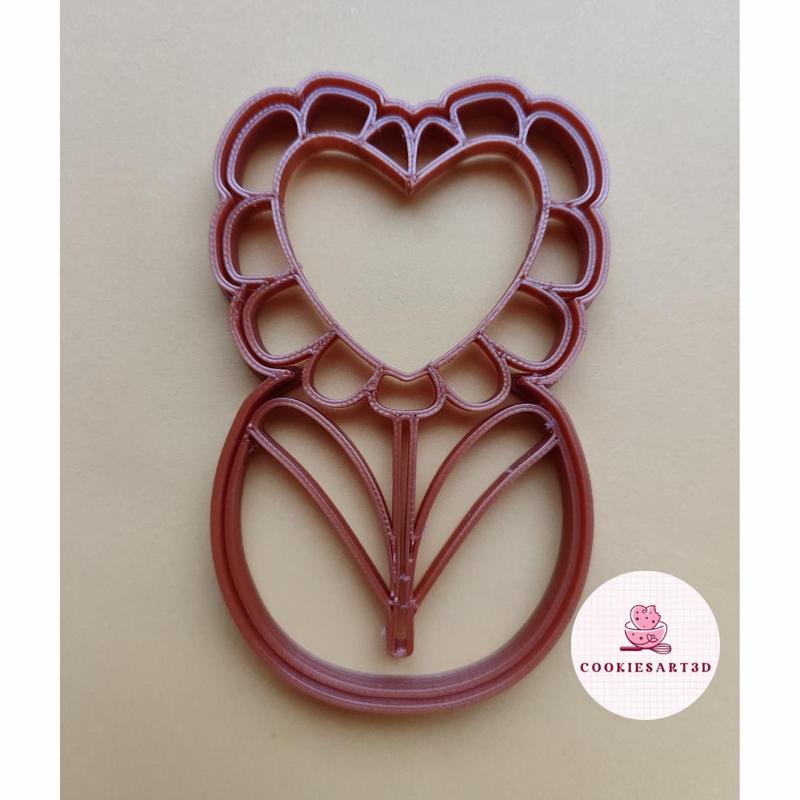 Flower Heart Cookie Cutter / Flower Heart Cookie Cutter