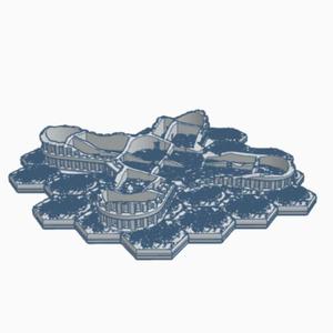 Sci-Fi Destroyed Building 62 Hex Based SFDHB062