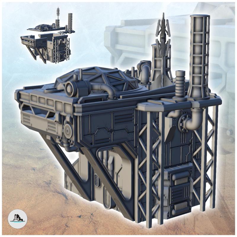 Sci-Fi outpost with overhanging living room (5) - Future Sci-Fi SF Infinity Terrain Tabletop Scifi