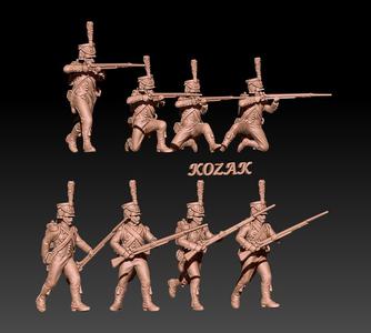 Napoleonic french voltigeurs in late shako set 1