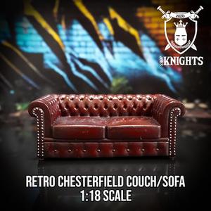 Diorama 1-18 Scale miniature/ Retro Chesterfield Couch/ Sofa/ Dollhouse/ Action Figure/ Diorama