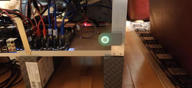 Power button holder for VGA/GPU MINER RIG