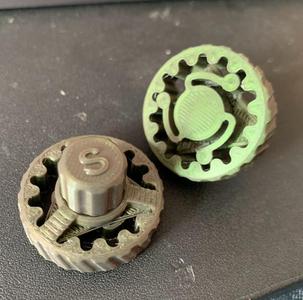 Print-in-place Rotary Fidget Detent Knob with detent strength options