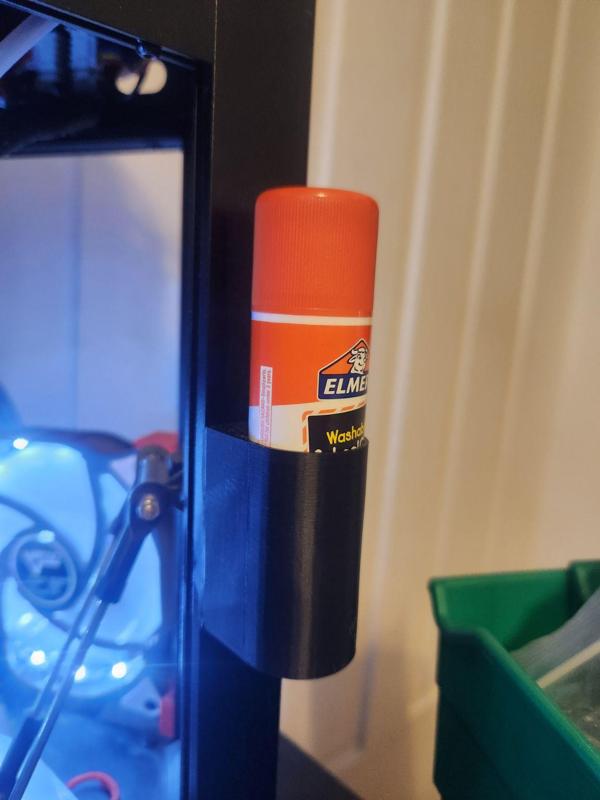 Glue stick holder for mounting with double sided tape
