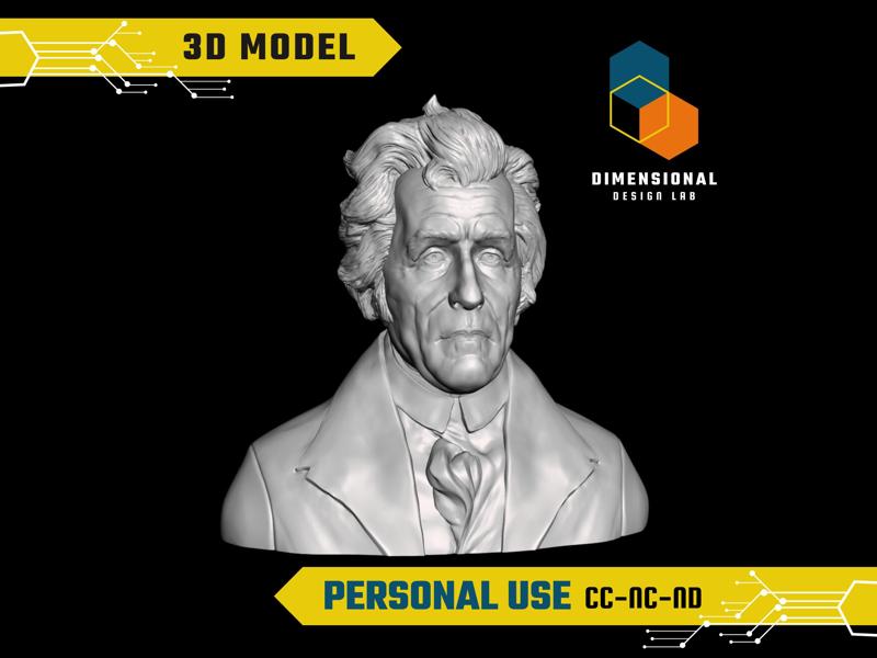 Andrew Jackson - High-Quality STL File for 3D Printing (PERSONAL USE)