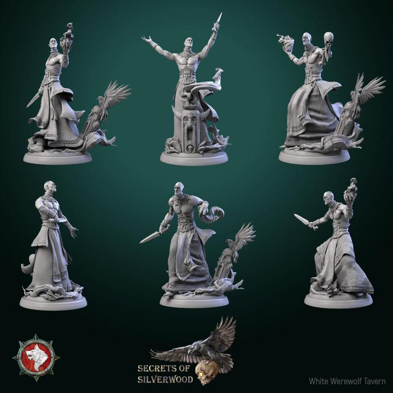 Chernobog cultists set 6 miniatures 32mm pre-supported