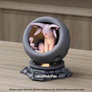 Espeon in healing machine pods from pokemon