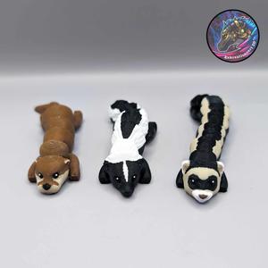 Baby Flexi Critter Set 1 (Skunk, Otter, Ferret)