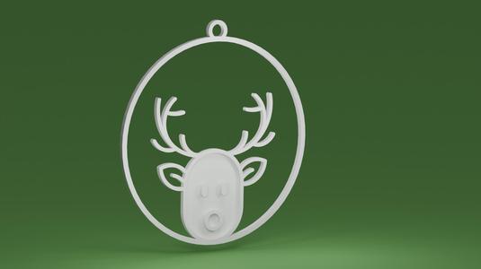 Reindeer in a bauble (Christmas tree ornament)