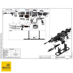 Retro Lancer - Gears of War - Printable 3d model - STL + CAD bundle - Personal Use