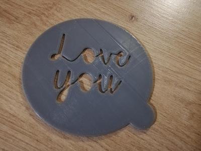 Coffee stencil 'Love you'