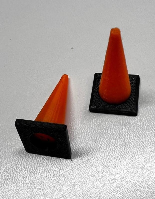 Traffic Cone Model Scenery for Slot Car or Train Layouts 1/24 scale